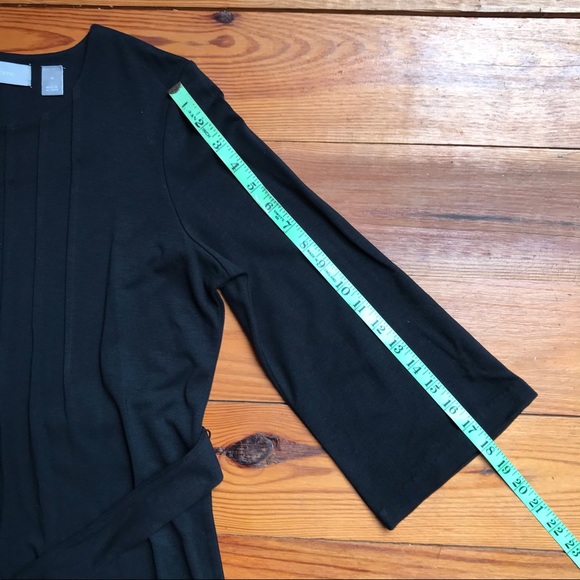 Liz Claiborne Basic Black Belted 3/4 Sleeve Dress, EUC, M - Picture 11 of 14